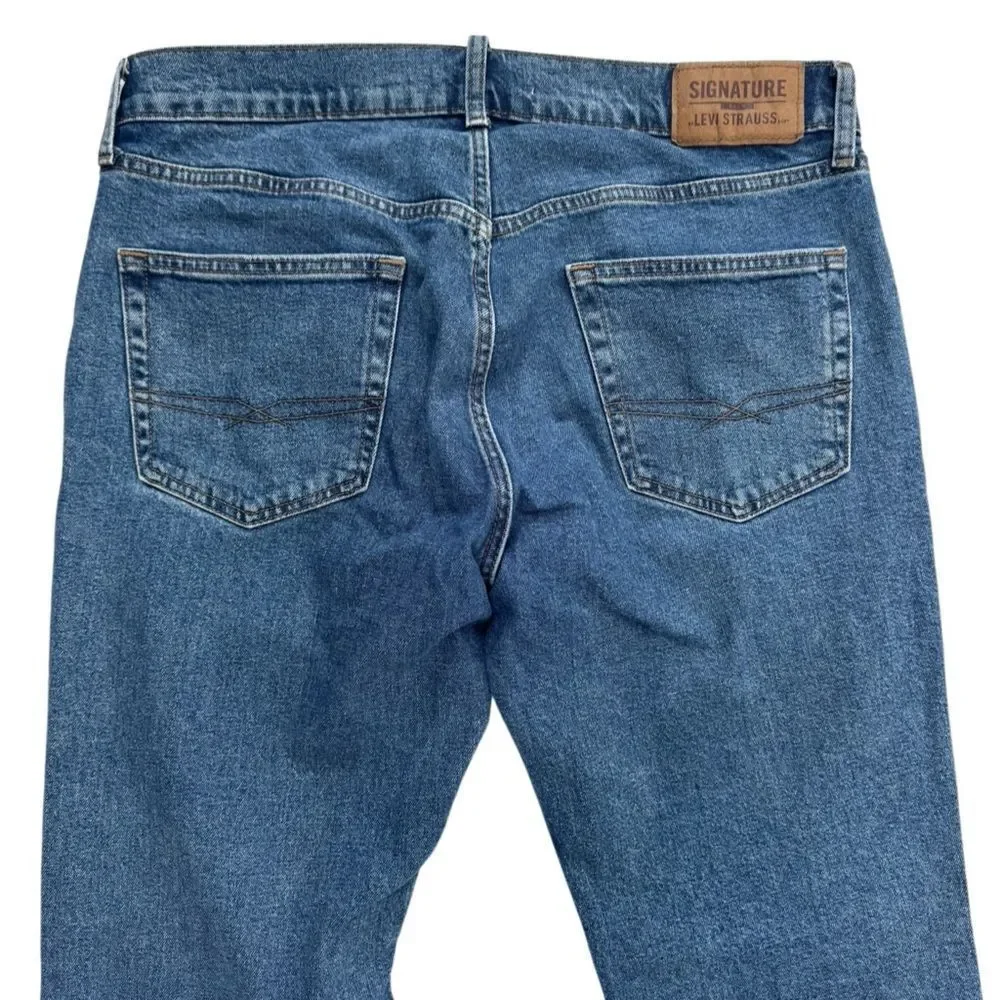 Levi Strauss Signature Men's Relaxed Fit Blue Jeans Size W34 L30